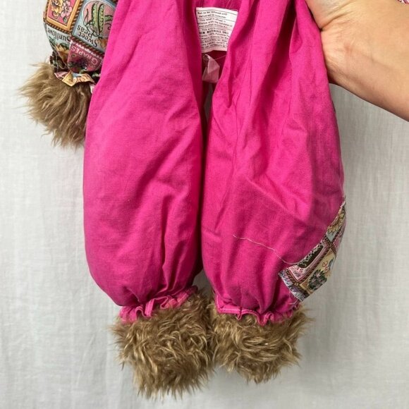 '97 Joelson Floppy Teddy Bear 22" Cottage Patchwork Country Kawaii Y2K 90s 00s - Picture 6 of 13